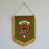 Middleton Modern Tartan Crest Wall Hanging Banner - Wood Pole